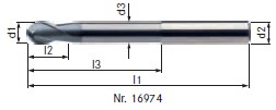 哈恩庫博VHM 半徑銑刀，長結(jié)構(gòu)16974230
