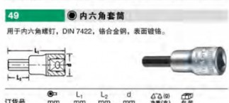達(dá)威力內(nèi)六角套筒2450020