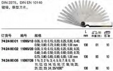 達(dá)威力精密測(cè)隙規(guī)74240005